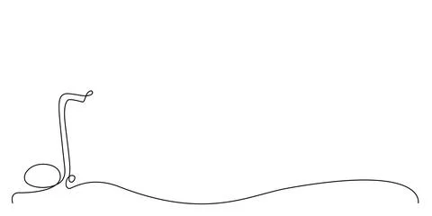 Decoration continuous line hand drawing element note for concert, photo book Stock Illustration