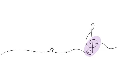 Decoration continuous line hand drawing element note for concert, photo book Stock Illustration