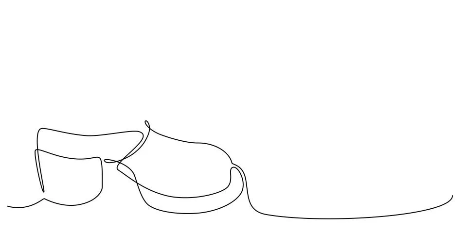 Decoration continuous line hand drawing shoe element for wedding photo book Stock Illustration