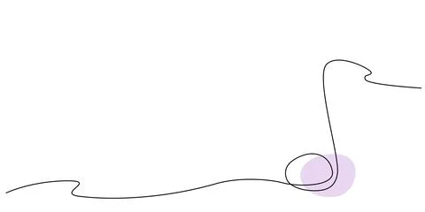 Decoration continuous line hand drawing element note for concert, photo book Stock Illustration