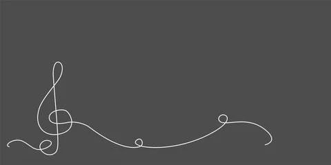 Decoration continuous line hand drawing element note for concert, photo book Stock Illustration