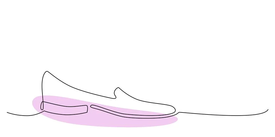 Decoration continuous line hand drawing shoe element for wedding photo book Illustrazione stock