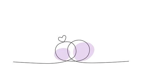 Decoration continuous line hand drawing element for wedding photo book Illustrazione stock