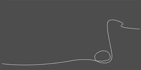 Decoration continuous line hand drawing element note for concert, photo book Stock Illustration