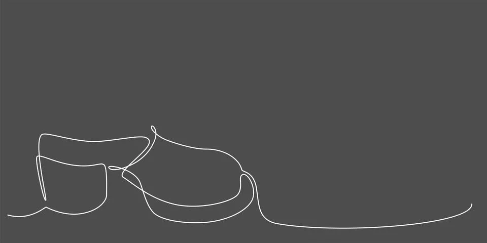 Decoration continuous line hand drawing shoes element for wedding photo book 스톡 일러스트
