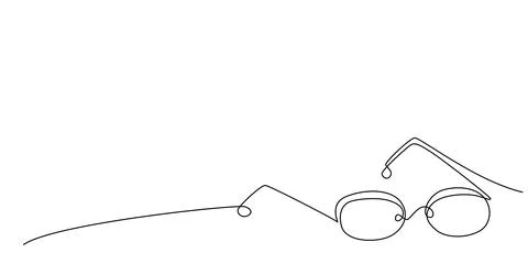 Decoration continuous line hand drawing eyeglasses for wedding photo book 스톡 일러스트