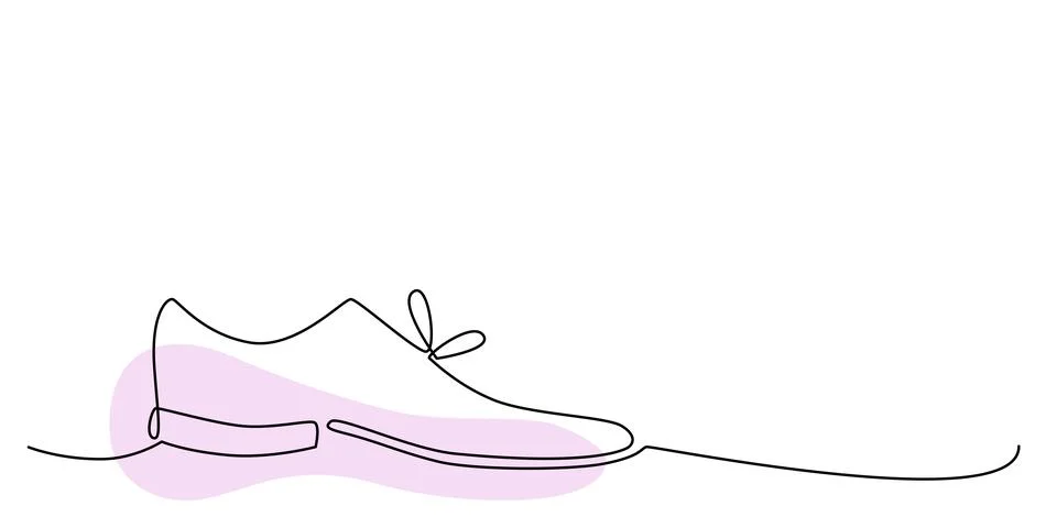 Decoration continuous line hand drawing shoes element for wedding photo book Stock Illustration