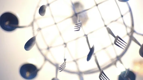 Decoration from cutlery Stock Footage 79576814