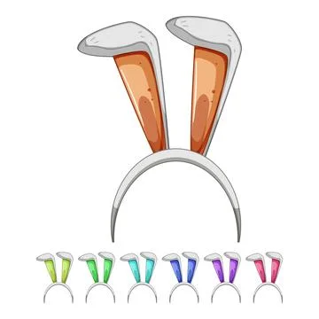 Decoration easter bunny ear cartoon vector graphic 库存插图