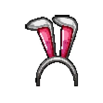 Decoration easter bunny ear pixel art vector illustration Illustrazione stock