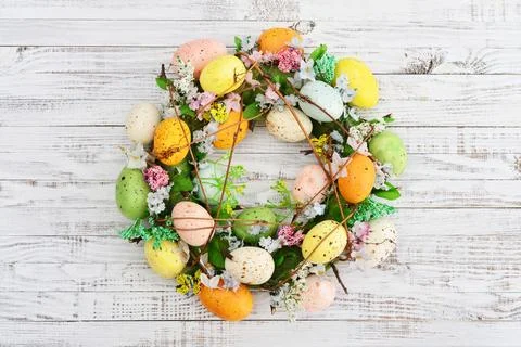 Decoration from easter eggs Stock Photos