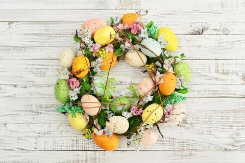 Decoration from easter eggs Foto stock