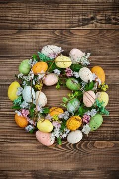 Decoration from easter eggs Stock Photos