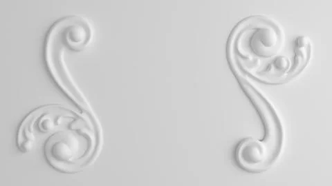 Decoration element, wall concept stucco, interior architecture pattern. 3d il 스톡 일러스트