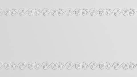 Decoration element, wall concept stucco, interior architecture pattern. 3d il Stock Illustration