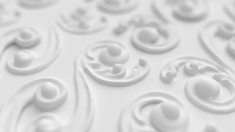 Decoration element, wall concept stucco, interior architecture pattern. 3d il Stock Illustration