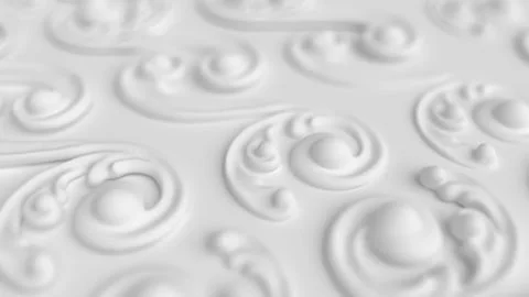 Decoration element, wall concept stucco, interior architecture pattern. 3d il Stock Illustration