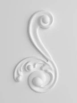 Decoration element, wall concept stucco, interior architecture pattern. 3d il Stock Illustration