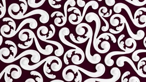 Decoration element, wall concept stucco, interior architecture pattern. 3d il 스톡 일러스트