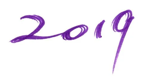 Decoration elements for New Year 2019 with handwriting Illustrazione stock