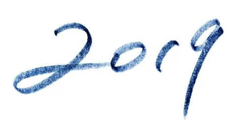 Decoration elements for New Year 2019 with handwriting Stock Illustration