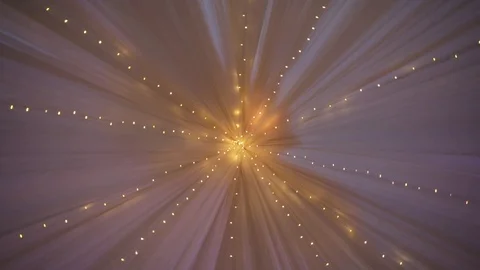 Decoration of festive garlands on the ceiling Stock Footage 102368147