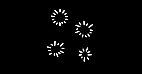 Decoration firework, line hand drawn doodle animated on black background Stock Footage 294719068