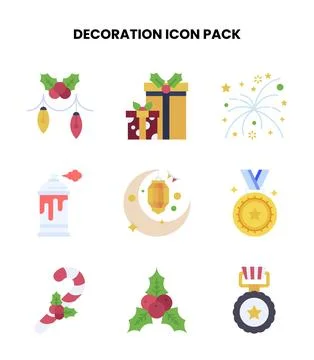 Decoration Flat Icons Pack イラスト素材