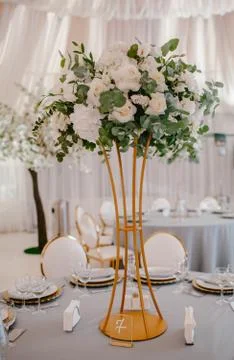 Decoration flower wedding table Stock Photos