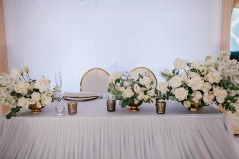 Decoration flower wedding table Foto stock