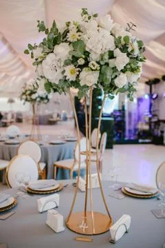 Decoration flower wedding table Foto stock