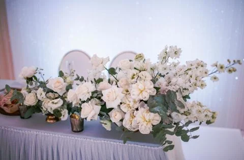 Decoration flower wedding table Foto stock