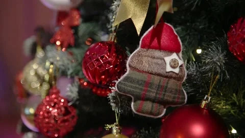 Decoration in the form of a Christmas tree Stock Footage 229163789