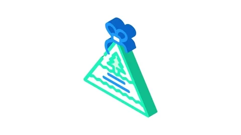 Decoration gift box isometric icon animation Stock Footage 327294537