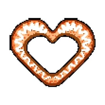 Decoration gingerbread pixel art vector illustration Stock Illustration