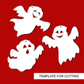 Decoration for Halloween - Ghosts.  Stock Illustration