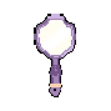 Decoration hand mirror pixel art vector illustration Stock Illustration
