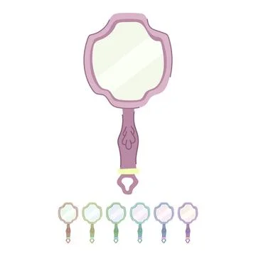 Decoration hand mirror vector cartoon graphic Stock Illustration