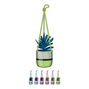 Decoration hanging planter cartoon vector graphic Stock Illustration