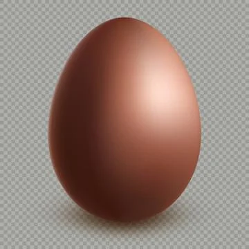 Decoration happy easter celebration template. Chocolate brown egg realistic Stock Illustration