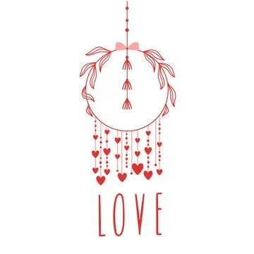 Decoration with hearts Stock Illustration