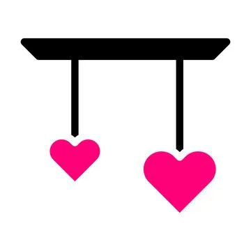 Decoration icon solid black pink style valentine illustration vector elemen.. Stock Illustration