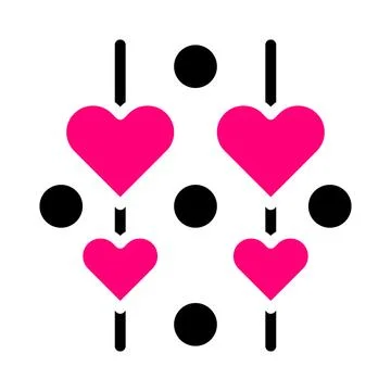 Decoration icon solid black pink style valentine illustration vector elemen.. Stock Illustration