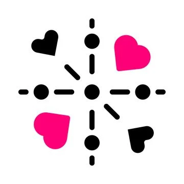 Decoration icon solid black pink style valentine illustration vector elemen.. Stock Illustration