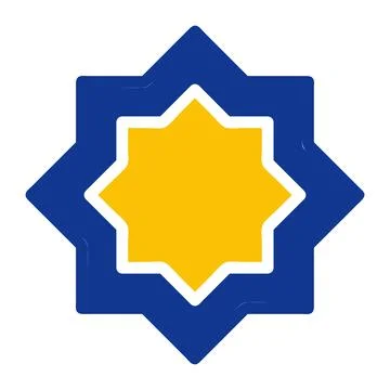 Decoration icon solid blue yellow colour ramadan symbol perfect. Illustrazione stock