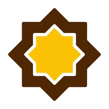 Decoration icon solid brown yellow colour ramadan symbol perfect. 스톡 일러스트