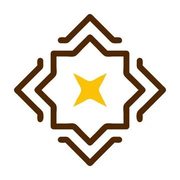 Decoration icon solid brown yellow colour ramadan symbol perfect. Illustrazione stock