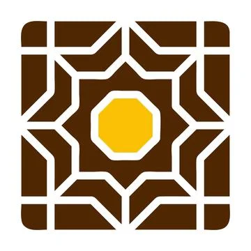Decoration icon solid brown yellow colour ramadan symbol perfect. 스톡 일러스트