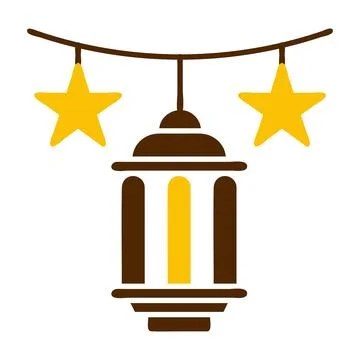 Decoration icon solid brown yellow colour ramadan symbol perfect. Stock Illustration