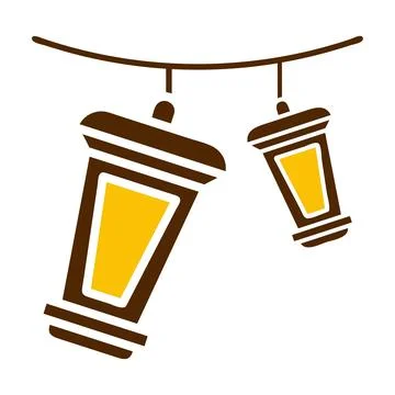 Decoration icon solid brown yellow colour ramadan symbol perfect. Illustrazione stock